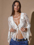 Blusa encaje con mangas