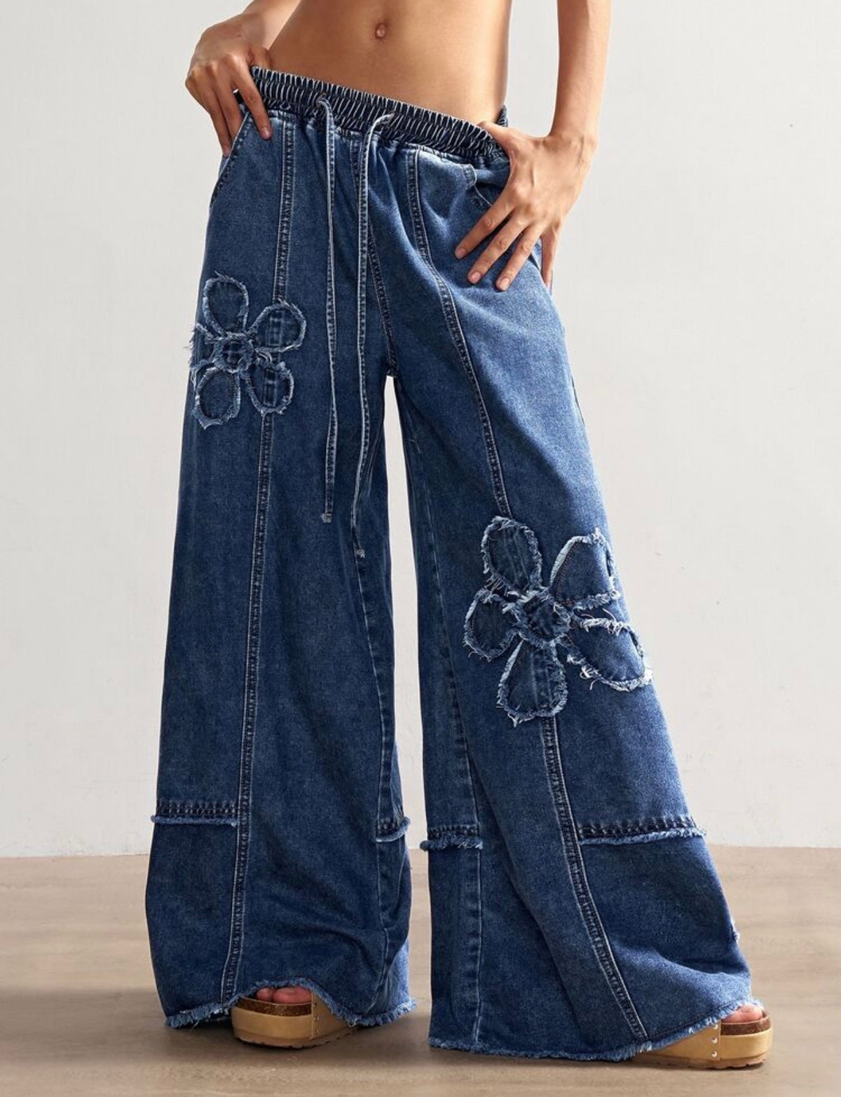 Pant con bordado flores