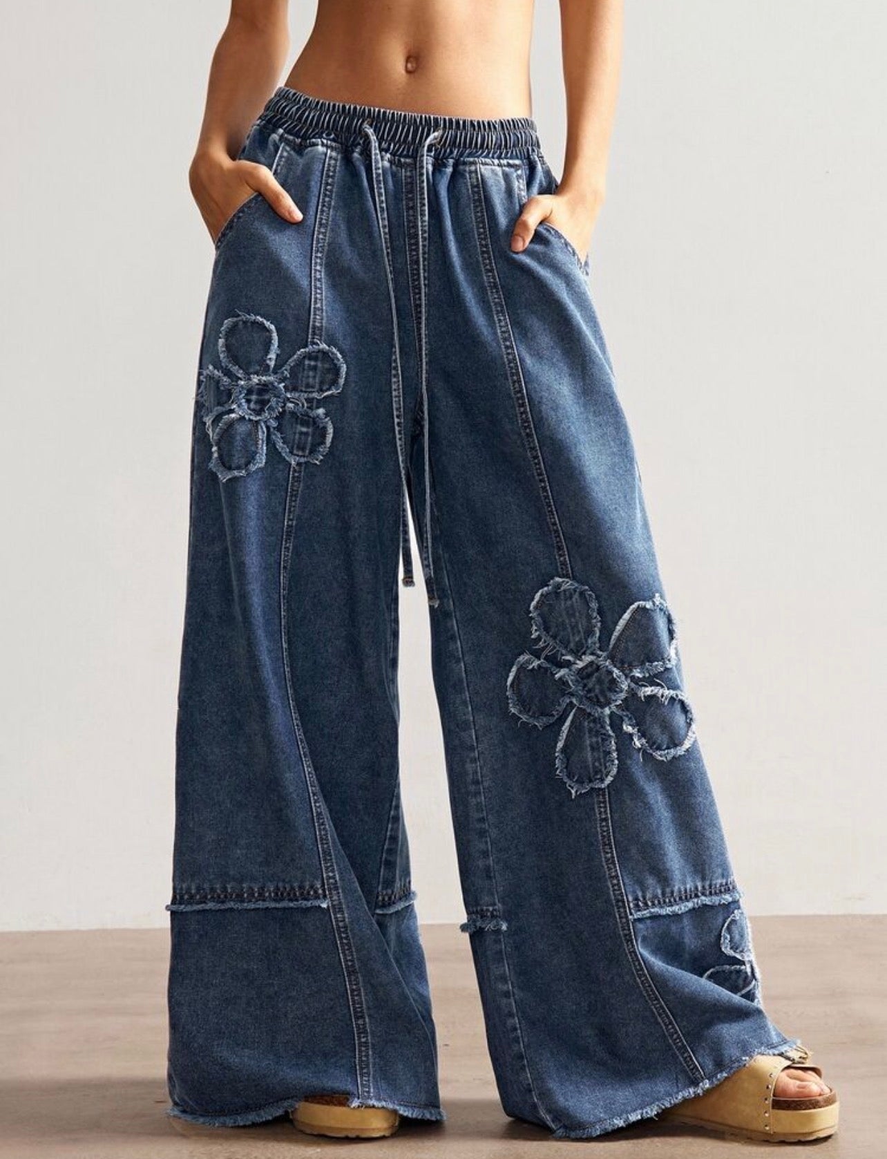 Pant con bordado flores